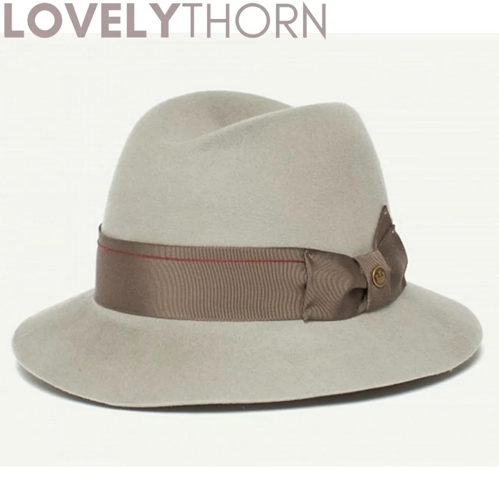 GOORIN BROS // ltd ed bourbon rocks grey-bone fedora-cloche grosgrain ribbon